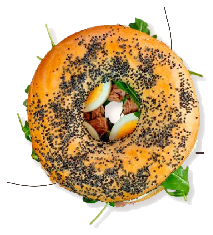 Brunch con Fit baguel de atún y aguacate